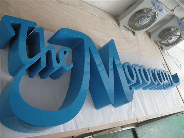 The stainless steel letter is powder coated color you specified
