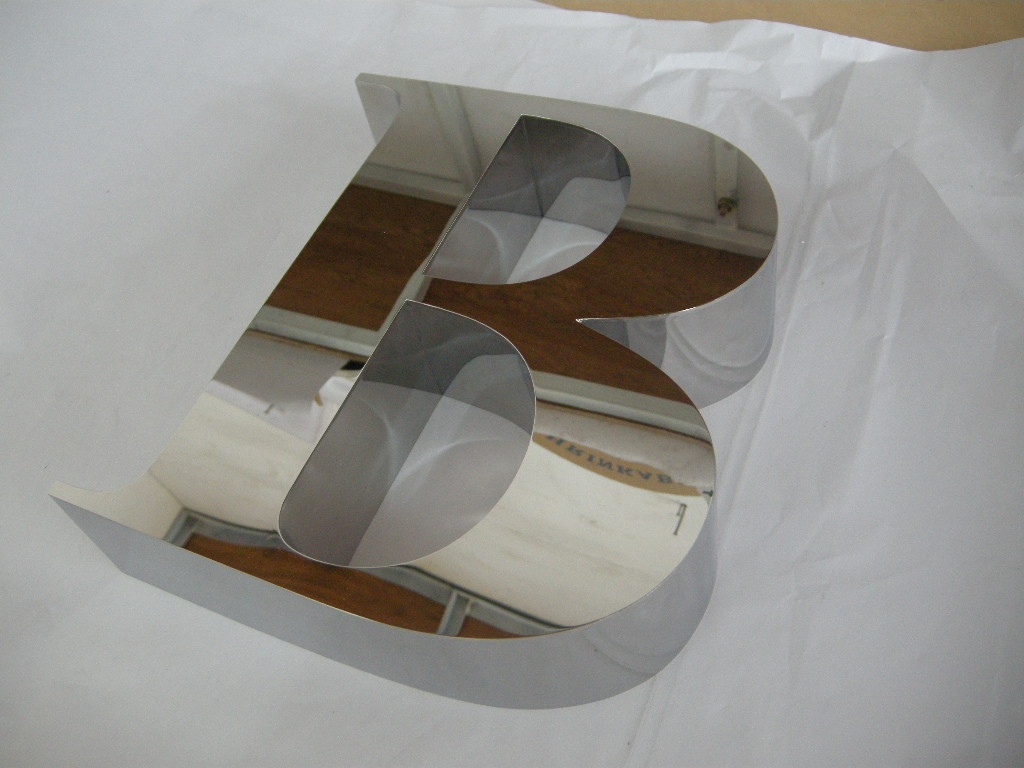 Polished mirror stainless steel letters