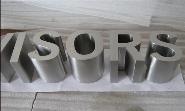 brushed stainless steel letters