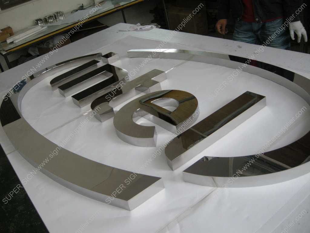 polished stainless steel sign lettering