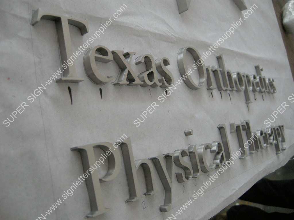 brushed stainless steel sign lettering